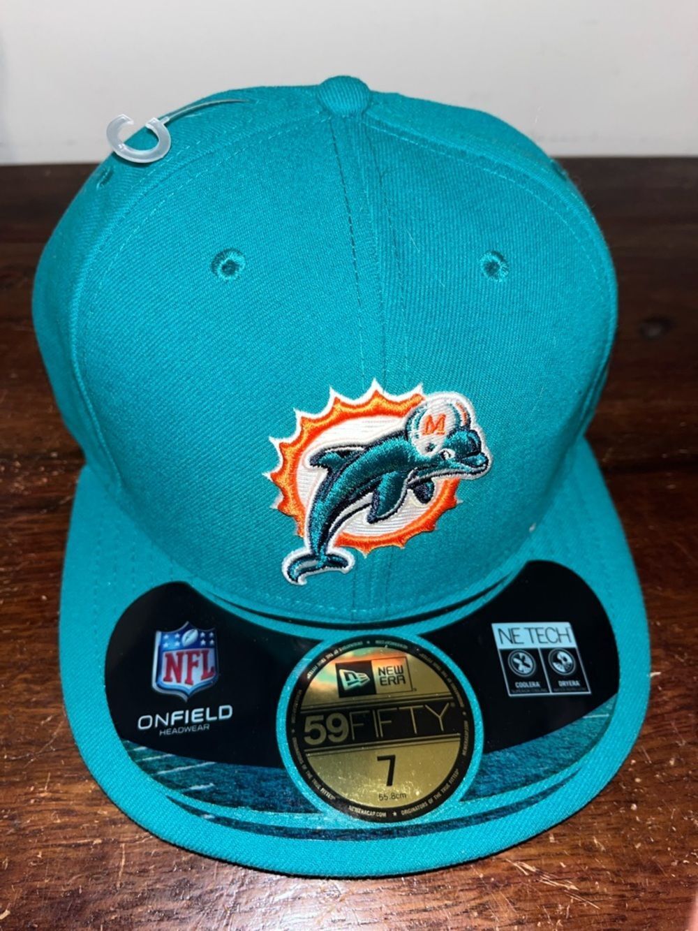 New Era Old Logo Miami Dolphins Green Orange  NFL Football cap hat 7 B